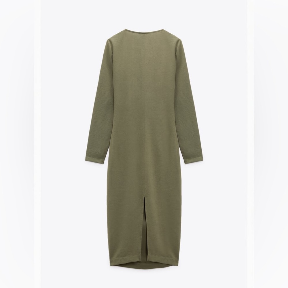 ZARA RUCHED WRAP DRESS - Picture 6 of 7